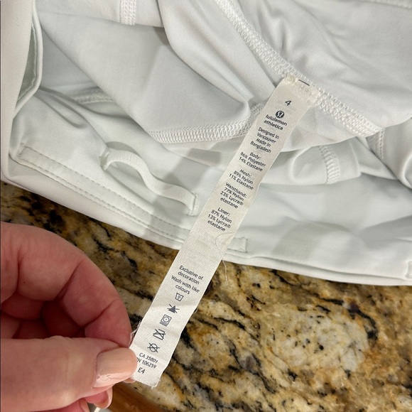 Lululemon Athletica Hotty Hot Mesh Trim Skirt In White Size 4 - Picture 5 of 8